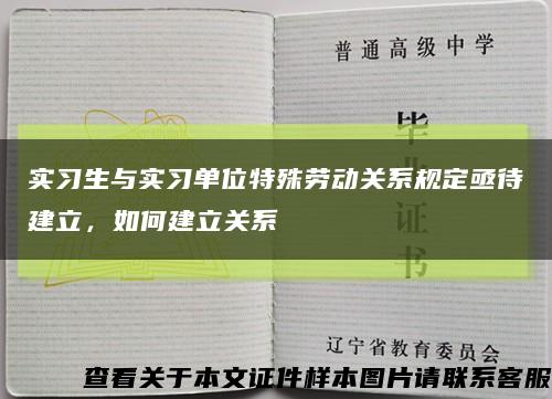 实习生与实习单位特殊劳动关系规定亟待建立，如何建立关系缩略图