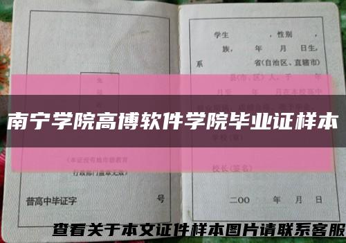 南宁学院高博软件学院毕业证样本缩略图