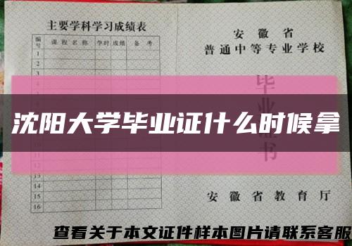 沈阳大学毕业证什么时候拿缩略图