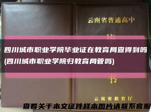 四川城市职业学院毕业证在教育局查得到吗(四川城市职业学院归教育局管吗)缩略图