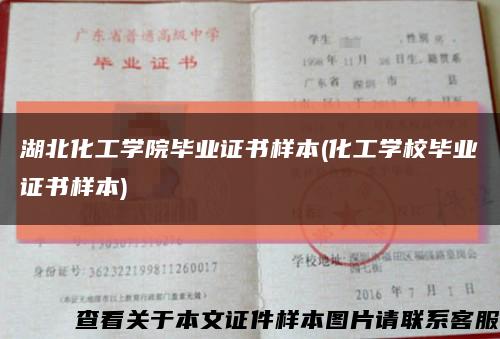 湖北化工学院毕业证书样本(化工学校毕业证书样本)缩略图