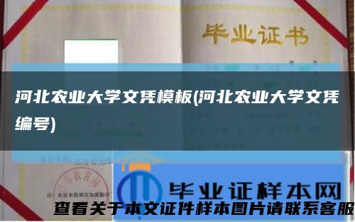 河北农业大学文凭模板(河北农业大学文凭编号)缩略图