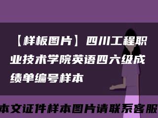 【样板图片】四川工程职业技术学院英语四六级成绩单编号样本缩略图