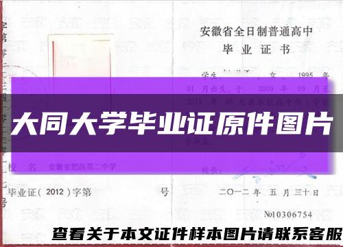 大同大学毕业证原件图片缩略图