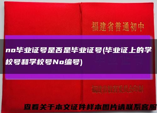 no毕业证号是否是毕业证号(毕业证上的学校号和学校号No编号)缩略图