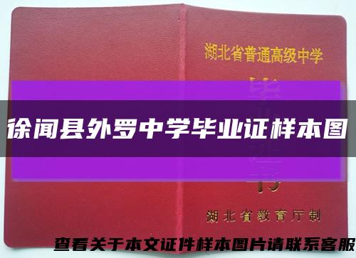 徐闻县外罗中学毕业证样本图缩略图