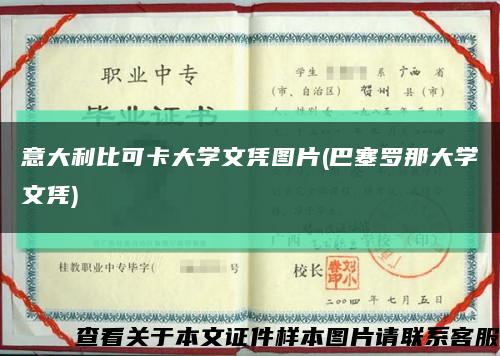 意大利比可卡大学文凭图片(巴塞罗那大学文凭)缩略图