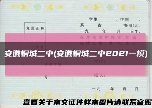 安徽桐城二中(安徽桐城二中2021一模)缩略图