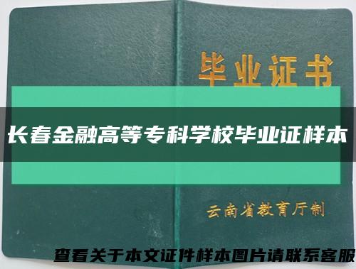 长春金融高等专科学校毕业证样本缩略图