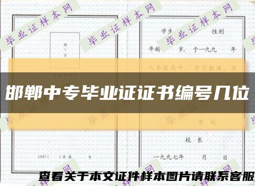 邯郸中专毕业证证书编号几位缩略图