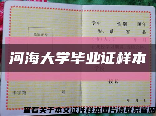 河海大学毕业证样本缩略图