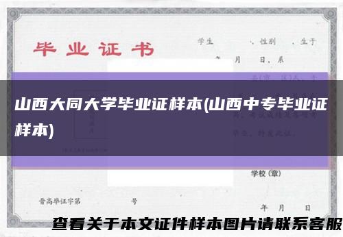 山西大同大学毕业证样本(山西中专毕业证样本)缩略图