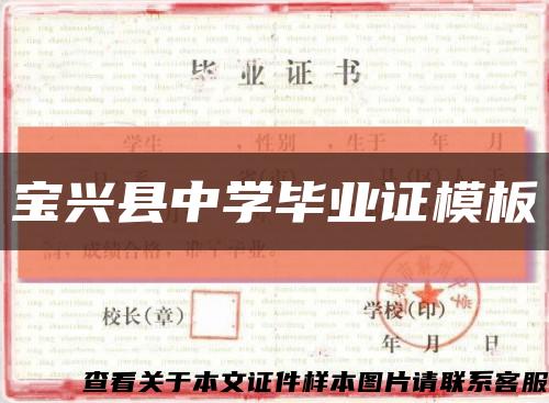 宝兴县中学毕业证模板缩略图