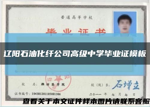 辽阳石油化纤公司高级中学毕业证模板缩略图