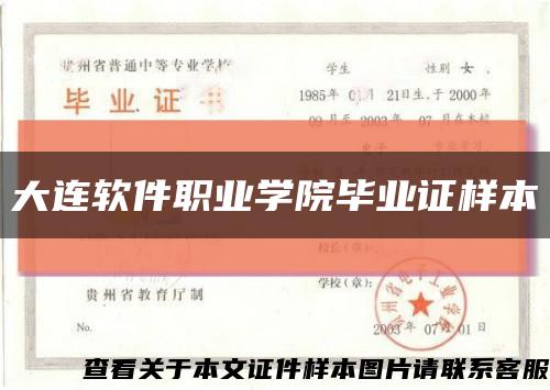 大连软件职业学院毕业证样本缩略图