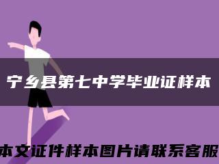 宁乡县第七中学毕业证样本缩略图