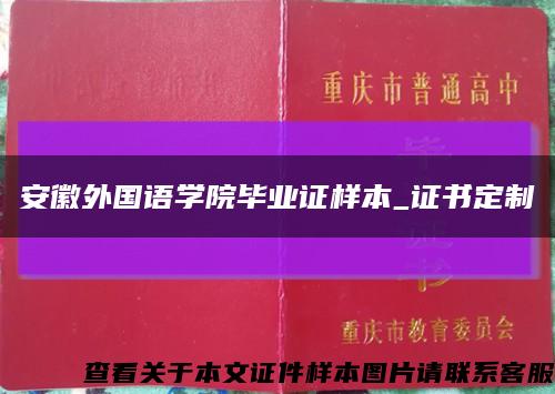 安徽外国语学院毕业证样本_证书定制缩略图