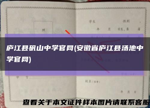 庐江县矾山中学官网(安徽省庐江县汤池中学官网)缩略图