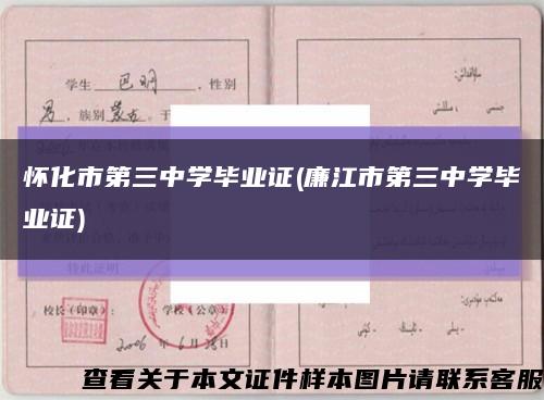 怀化市第三中学毕业证(廉江市第三中学毕业证)缩略图