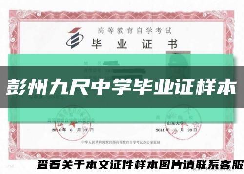 彭州九尺中学毕业证样本缩略图