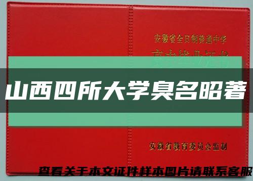 山西四所大学臭名昭著缩略图