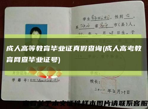 成人高等教育毕业证真假查询(成人高考教育网查毕业证号)缩略图