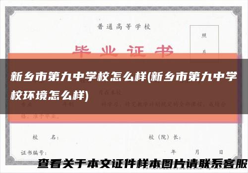 新乡市第九中学校怎么样(新乡市第九中学校环境怎么样)缩略图