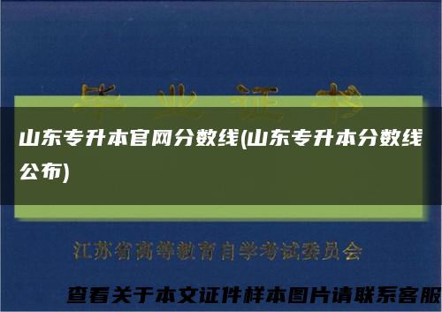 山东专升本官网分数线(山东专升本分数线公布)缩略图