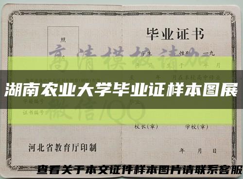 湖南农业大学毕业证样本图展缩略图