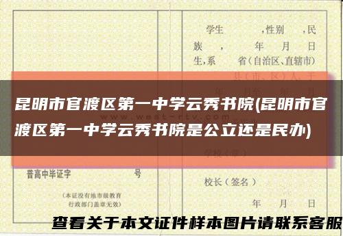 昆明市官渡区第一中学云秀书院(昆明市官渡区第一中学云秀书院是公立还是民办)缩略图