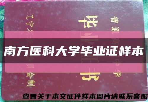 南方医科大学毕业证样本缩略图