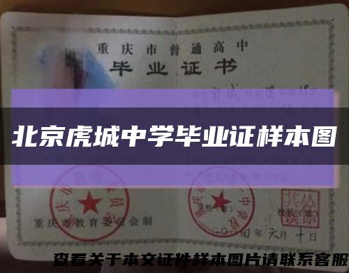 北京虎城中学毕业证样本图缩略图