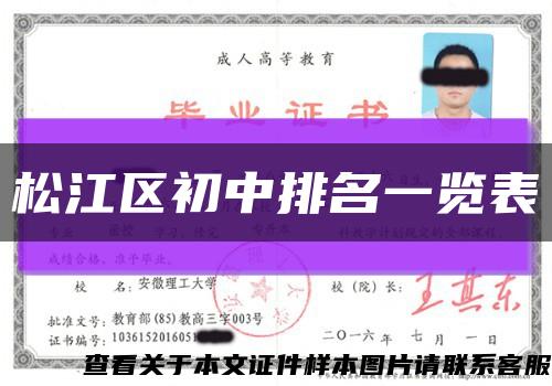 松江区初中排名一览表缩略图