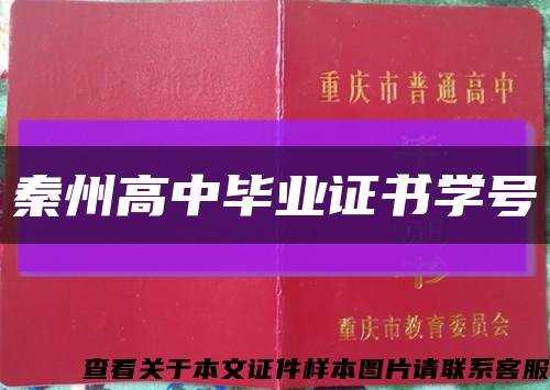 秦州高中毕业证书学号缩略图