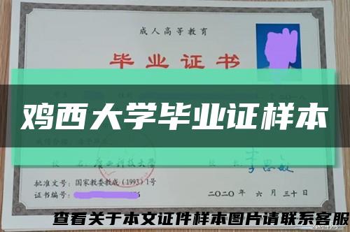 鸡西大学毕业证样本缩略图