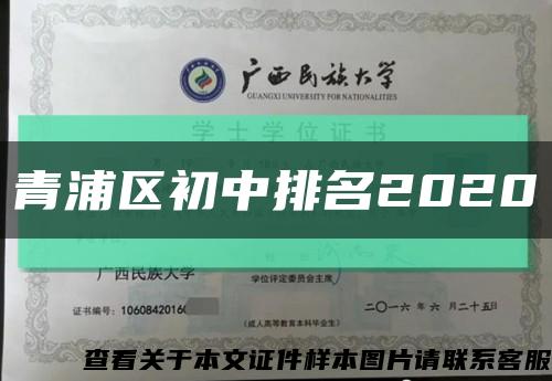 青浦区初中排名2020缩略图