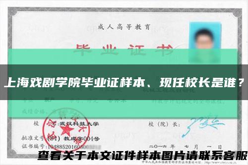 上海戏剧学院毕业证样本、现任校长是谁？缩略图