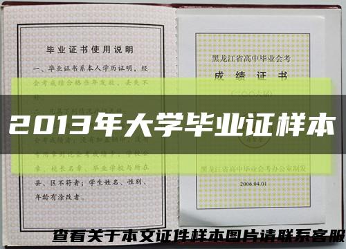 2013年大学毕业证样本缩略图