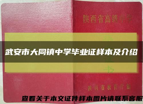 武安市大同镇中学毕业证样本及介绍缩略图