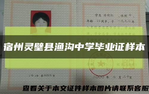 宿州灵壁县渔沟中学毕业证样本缩略图