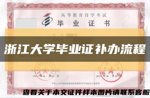 浙江大学毕业证补办流程缩略图