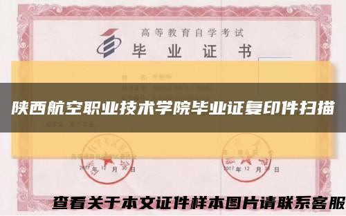 陕西航空职业技术学院毕业证复印件扫描缩略图