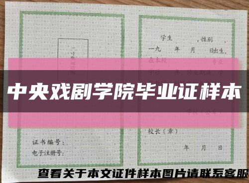 中央戏剧学院毕业证样本缩略图