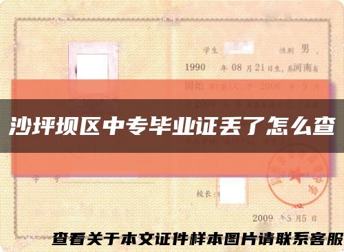 沙坪坝区中专毕业证丢了怎么查缩略图