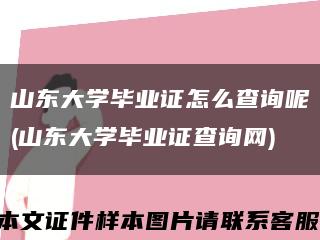 山东大学毕业证怎么查询呢(山东大学毕业证查询网)缩略图