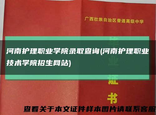 河南护理职业学院录取查询(河南护理职业技术学院招生网站)缩略图