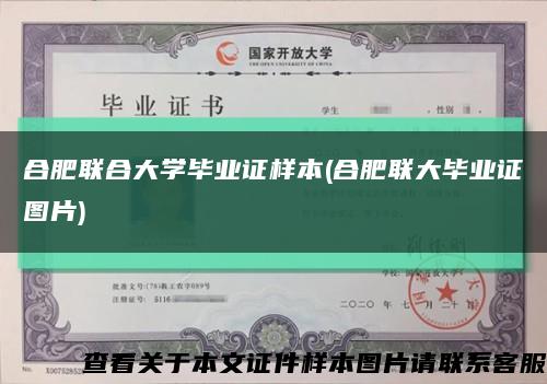 合肥联合大学毕业证样本(合肥联大毕业证图片)缩略图