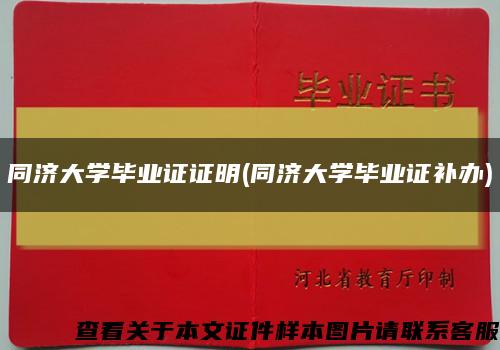 同济大学毕业证证明(同济大学毕业证补办)缩略图