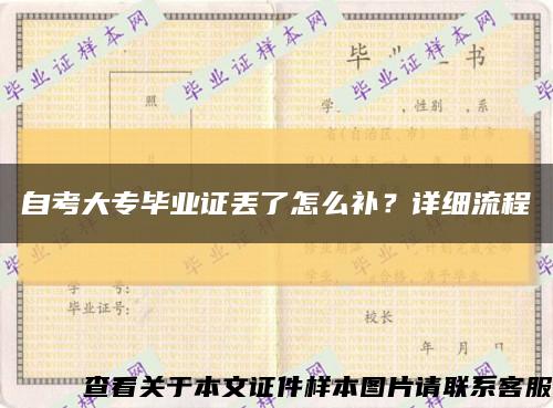 自考大专毕业证丢了怎么补？详细流程缩略图