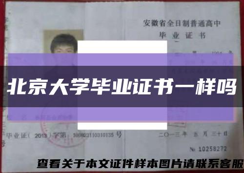 北京大学毕业证书一样吗缩略图